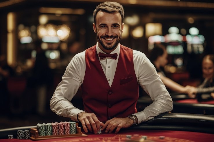 Tampilan Auto Roulette rajapadi4d di perangkat Android dengan roda roulette, panel taruhan otomatis, dan dealer langsung multi-kamera